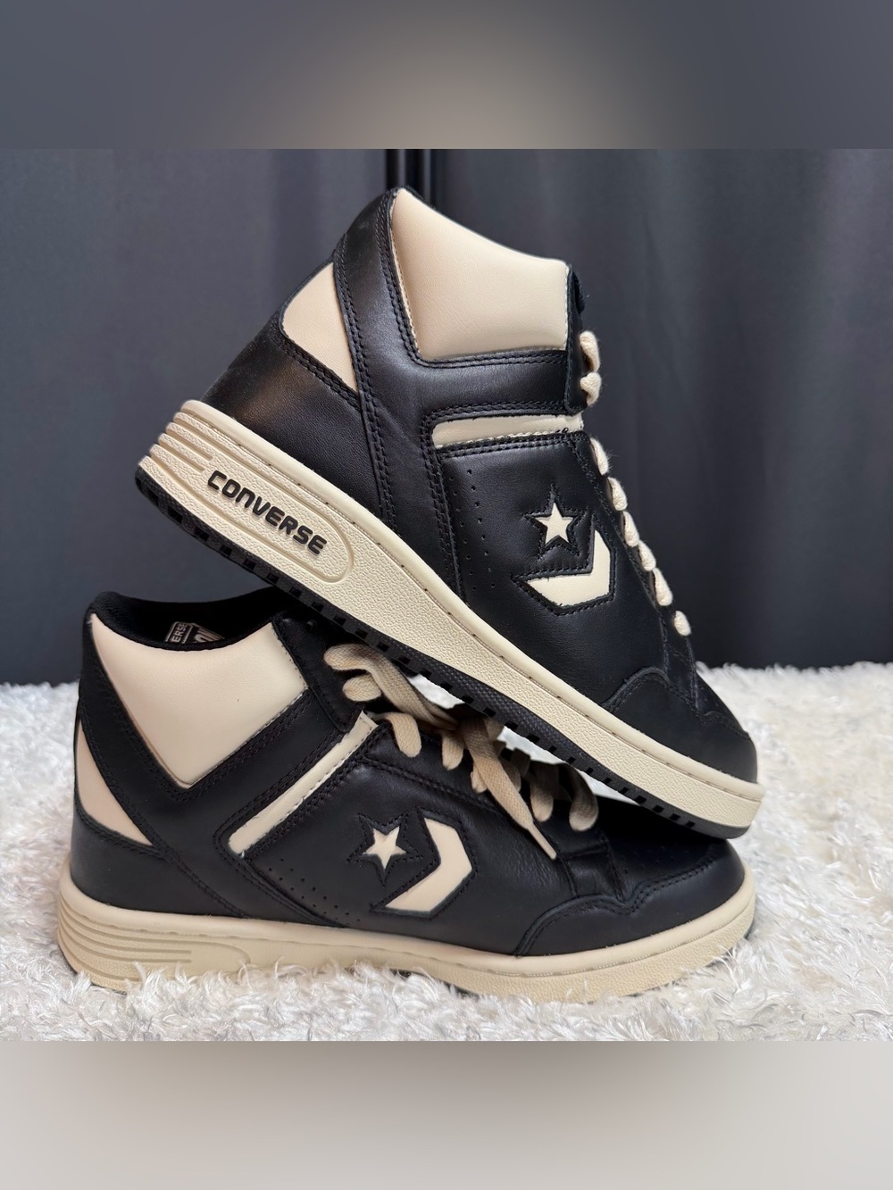 New Unisex Converse Black Ivory Weapon Mid Men's 8.5 Women's 10